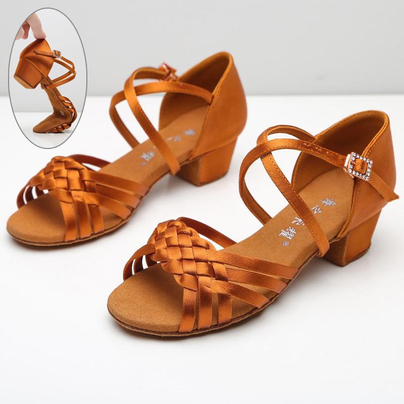 Kinder Latein Tanzschuhe Mädchen Frau Standard Tango Tanzschuhe Großhandel Tanzschuhe Für Mädchen Niedriger Absatz Kinder Salsa Sandalen