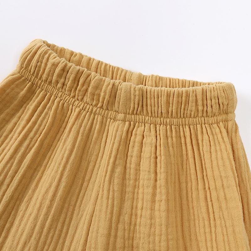 Children's Double-layer Cotton Yarn Pants, Loose-fitting Long Pants for Boys and Girls