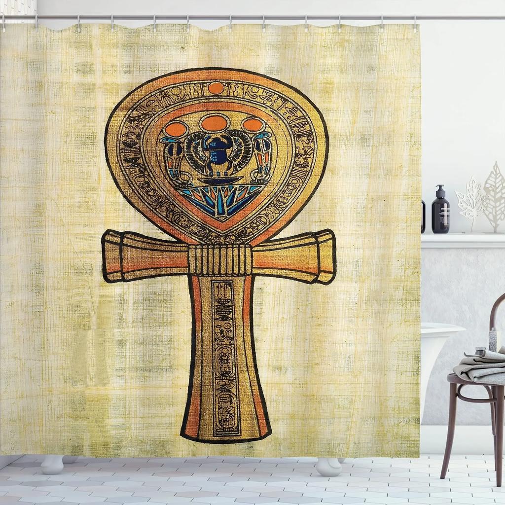 Shower Curtain Hieroglyphics Alphabet Symbols Cool Egypt Letters Drawing Bathroom Polyester Fabric Bath Curtain