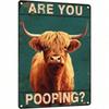 Funny Highland Cow Metal Wall Poster, Retro Bar Pub Toilet Decor