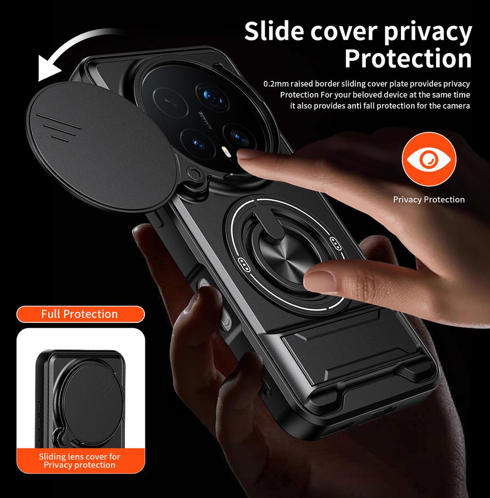 Armor Funda Für Huawei Honor Magic 8 Pro 5G Hüllen Objektiv Kamera Schutz Anti-Fall Ring Halter Handyhülle für Honor Magic 7 Pro