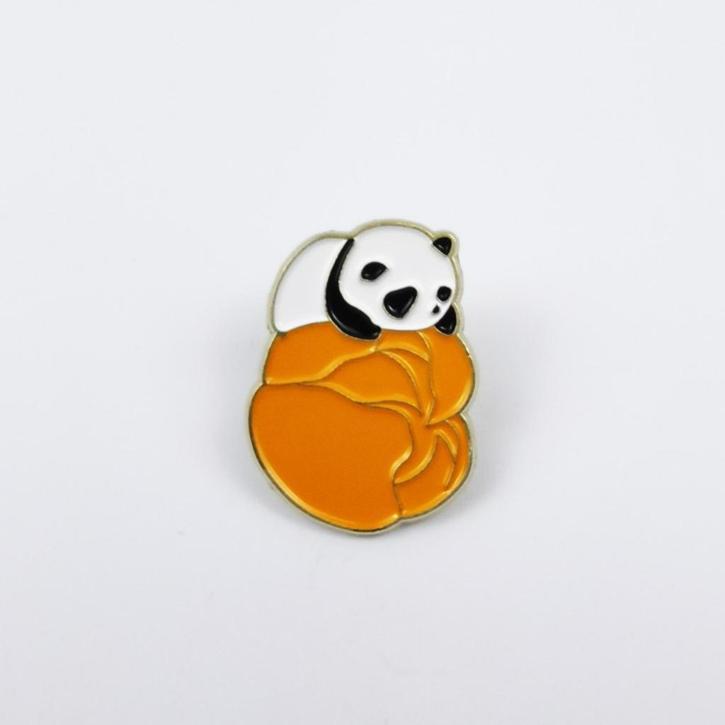 Panda Cartoon Brooch - Cute Metal Badge for Children's Bags & Clothing