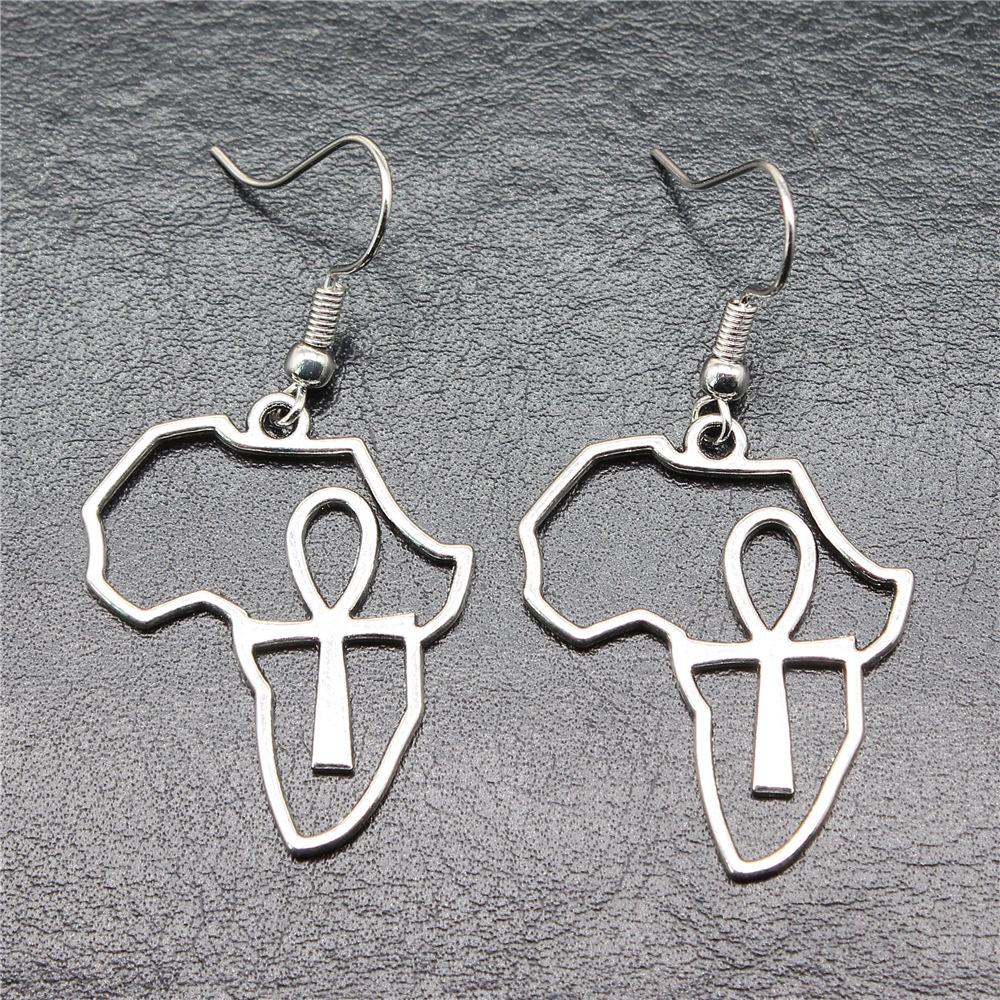 Ancient Egypt Life Key Ankh Cross Earrings Women Vintage Drop Earrings Fashion Handmade Jewelry