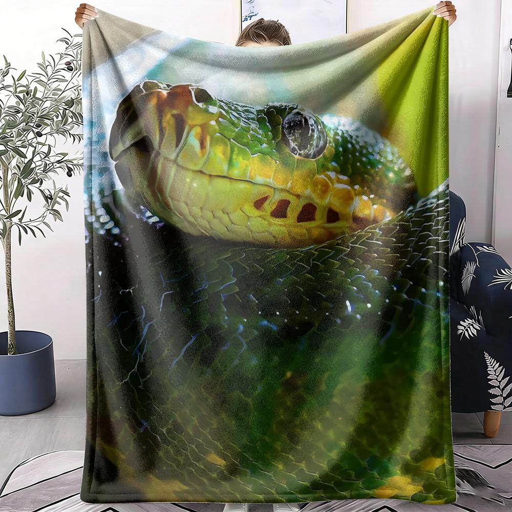 Snake Throw Soft Flannel AC Blanket Lightweight Summer Nap Throw Cozy  Blanket for Sofa Bed Travel Home