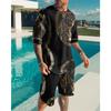 Set T-shirt e pantaloncini da uomo taglie forti con stampa 3D di leone, cool, per sport, fitness, estate, street style, oversize, grafico, 2 pezzi, abbigliamento da uomo