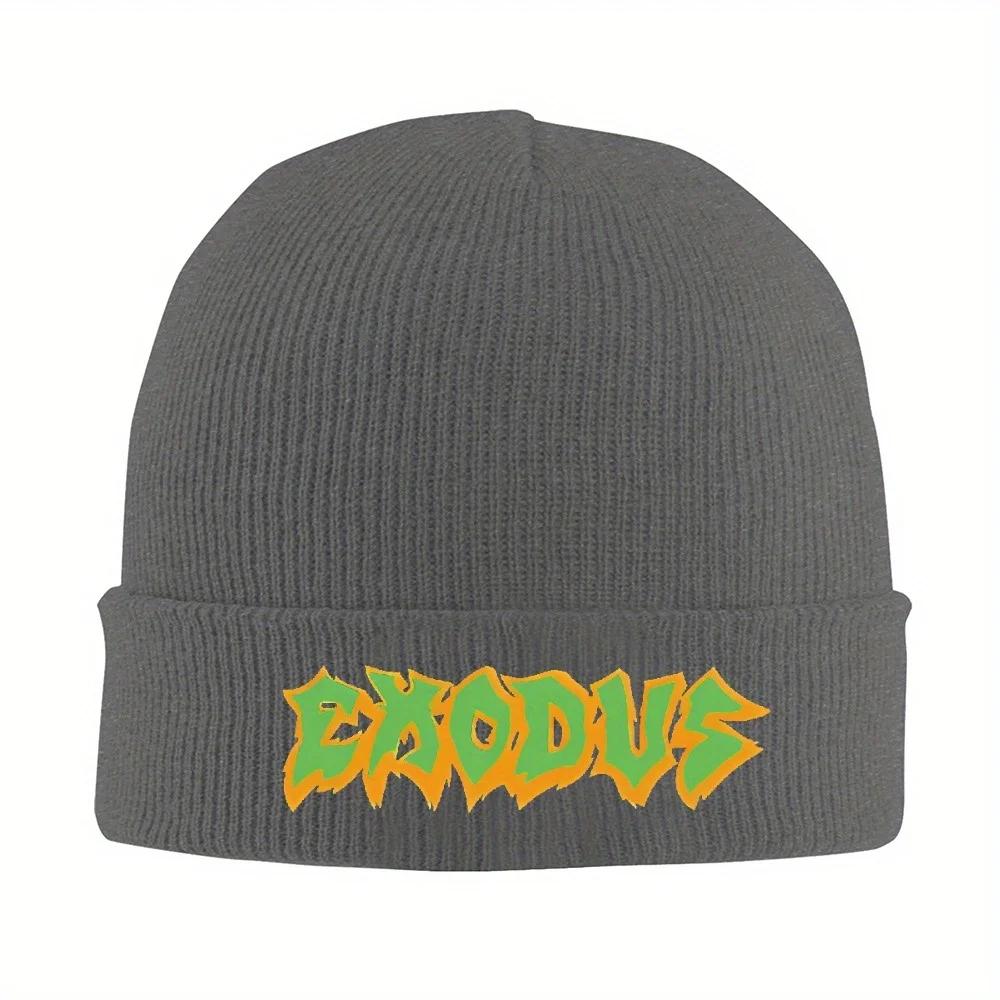 Neue PC Thrash Metal Stil Exodus Band Mützen Beanie Mützen Individuell Gestrickte Mütze Frühling Trendig Unisex Damen Fitnessstudio Elastische Kappe