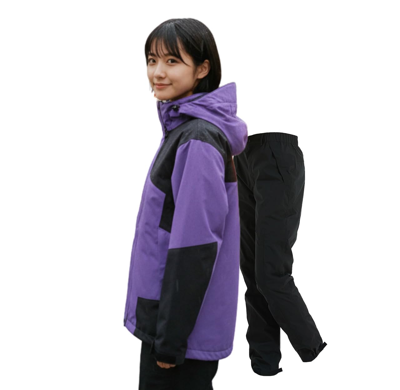 Комплект дождевика и брюк для гольфа Арасияма Дождь Дождь Гора Дождь Дождь Сезон дождей Синий Женский дождевик, (Дышащий, Водонепроницаемый, фиолетовый