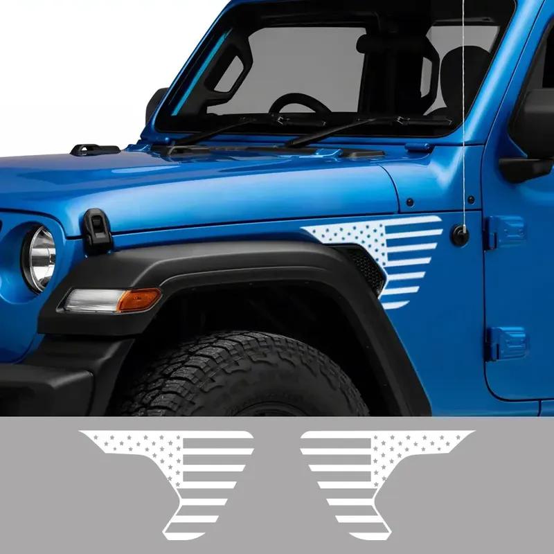 For Jeep Gladiator JT Pickup Fender Vent Stickers Truck Graphics  Flag Decor Decals Car Vinyl Cover Decal Auto Accessories
