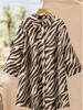 Plus Size Zebra Print Two-Piece Set: Short Sleeve Top & Wide-Leg Pants, Comfortable & Breathable.