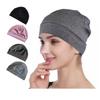 Unisex Cotton Adult Sleep Cap Winter Season Thin Breathable Black Grey Headband