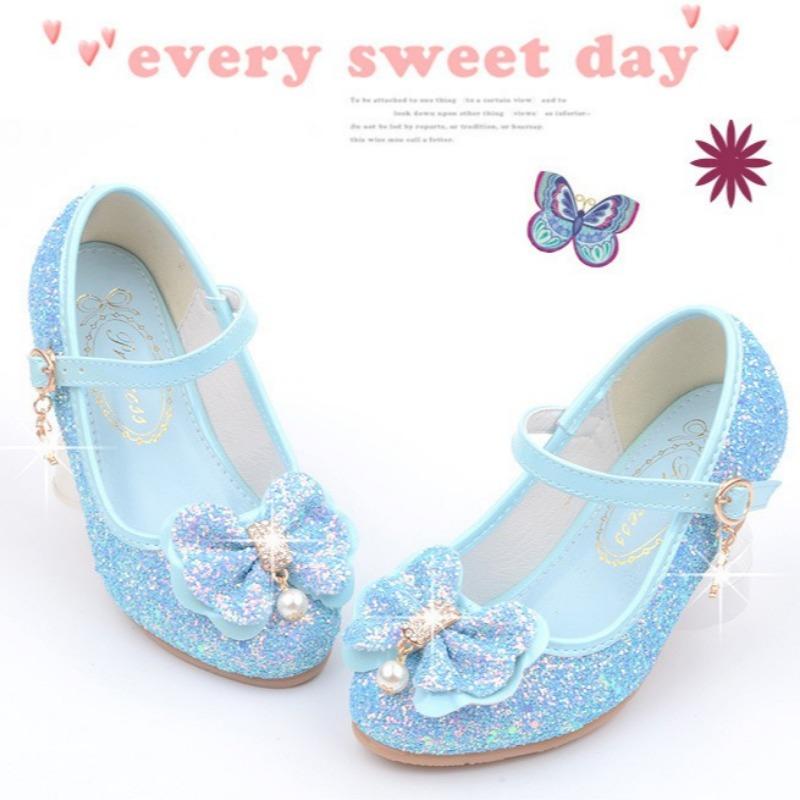 Girls' Fashionable High Heels Korean Style Princess Shoes Student Performance Leather Shoes