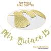 Mis Quince 15 Banner, My 15th Birthday Party Decorations, Quinceanera Decor, Feliz Cumpleanos Banner (Gold Glitter)