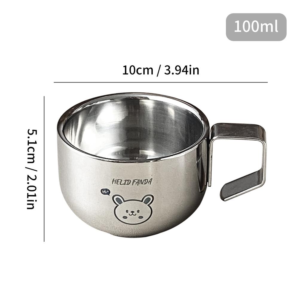 Double Layer Hot Resistant Coffee Cup 100ml Scald-proof Drinking Cup 304 Stainless Steel Tea Milk Water Mug Drink Items