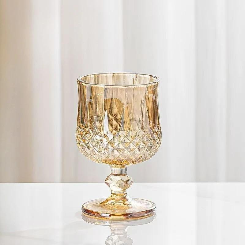 Colored Diamond Wine Glass, Ins High Value Household French Goblet, Champagne Glassware,Wine Glass Drinkware