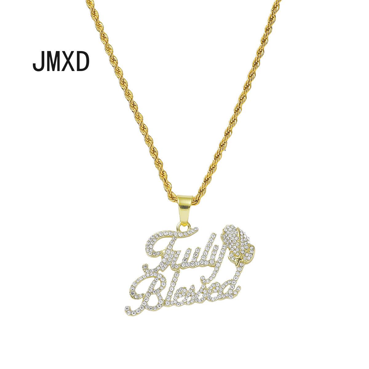 

Мужское ожерелье с подвеской в ​​стиле хип-хоп Truly Blessed Letter с бриллиантами