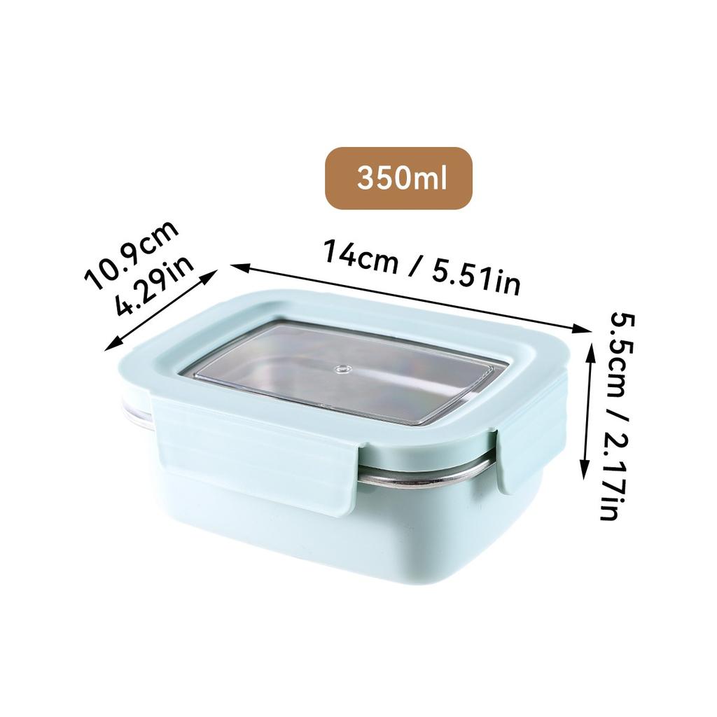 304 Stainless Steel Bento Lunch Box For Kids Students Portable Sealed Fruit Salad Food Container With Compartment Microwave Safe