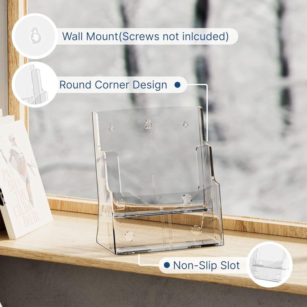 2/3/4 Layers Brochure Holder Wall Mount Desktop Document Rack  Restaurant