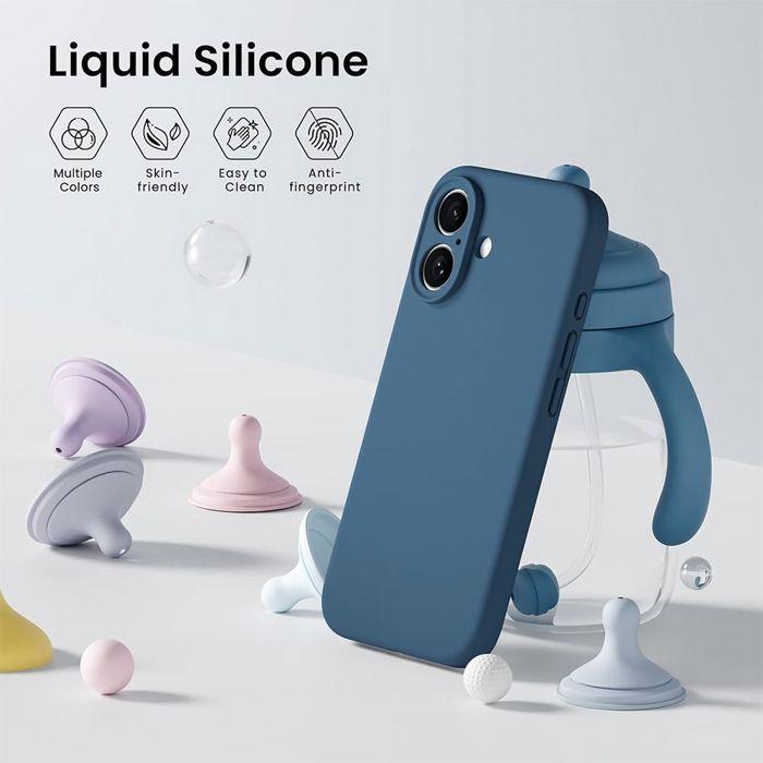 Coque de Protection - BOOLING - iPhone 17 Pro - Silicone Souple Doux Antichoc - Bleu Foncé