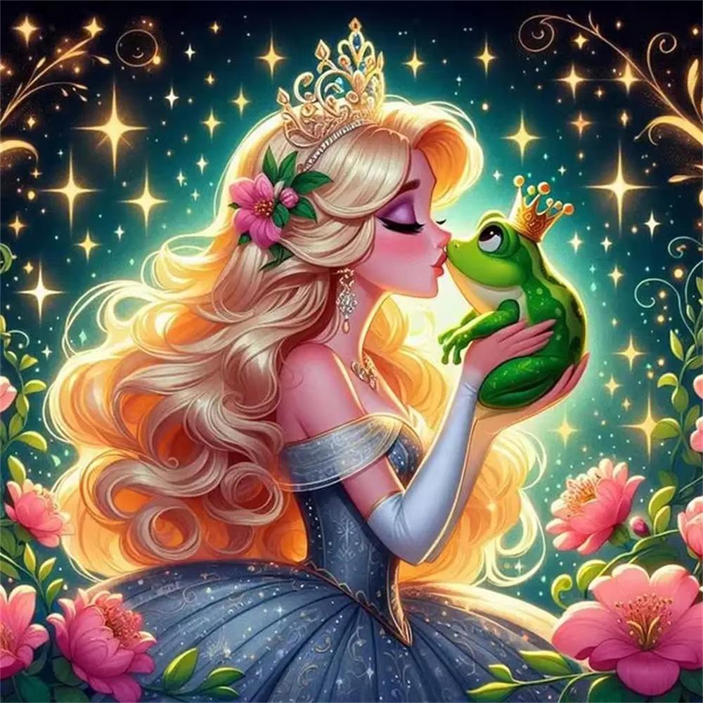 Popular Princess Theme Diamond Painting Full of Diamonds Handmade DIY Gem Stickers Living Room Bedroom Decoration Large Painting