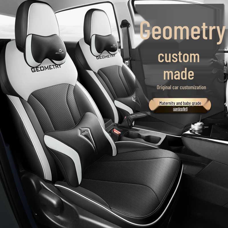 Geometry E Uniwersalne Skórzane Pokrowce na Fotele Samochodowe - Pełne Pokrycie, Na Wszystkie Pory Roku