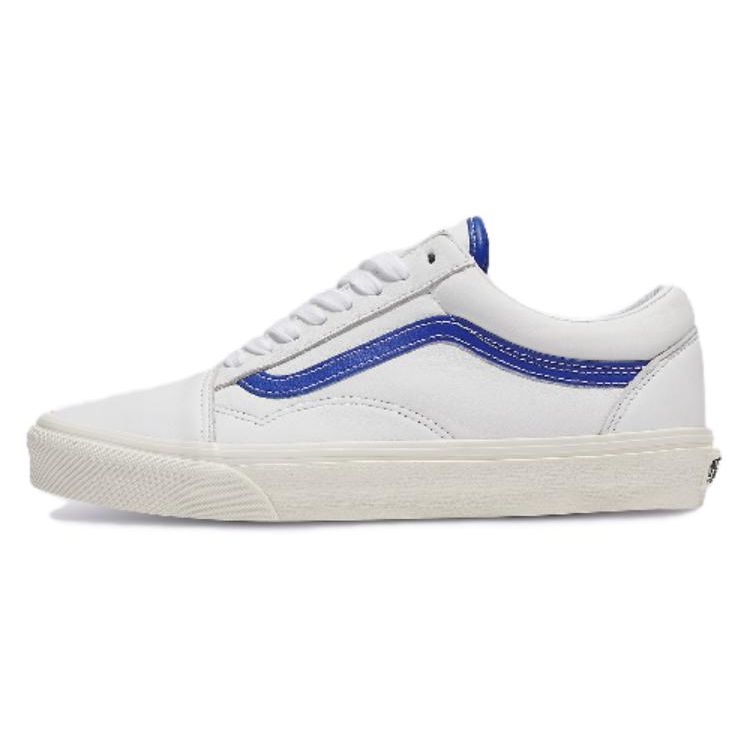 

Vans Old Skool White Blue Leather Unisex Sneakers VN0007NTZ5D