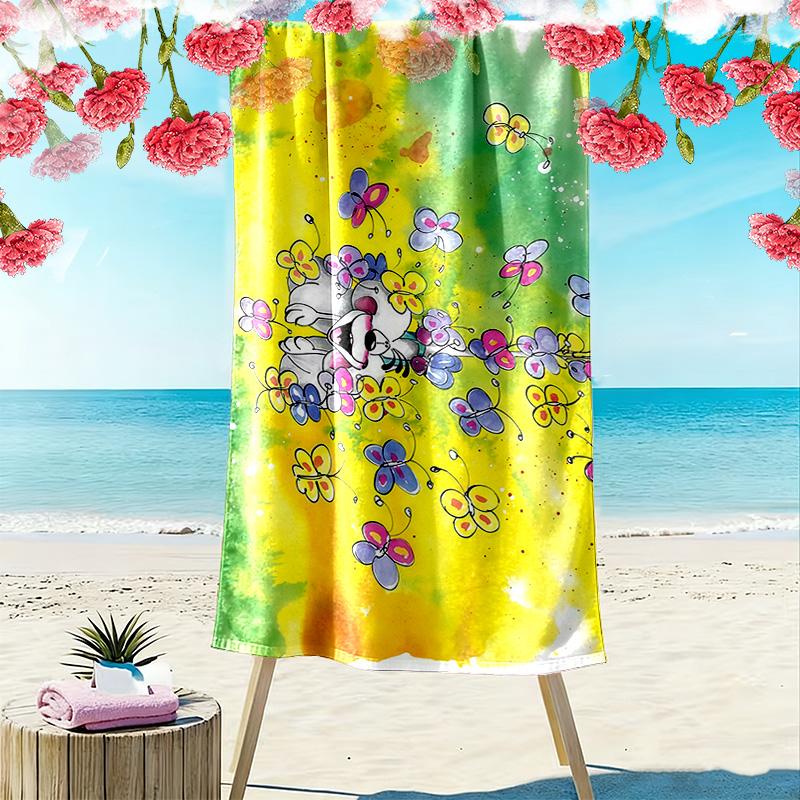 Diddl Print Strandtuch, Großes Weiches Schnelltrocknendes Handtuch für Strand Camping Schwimmen