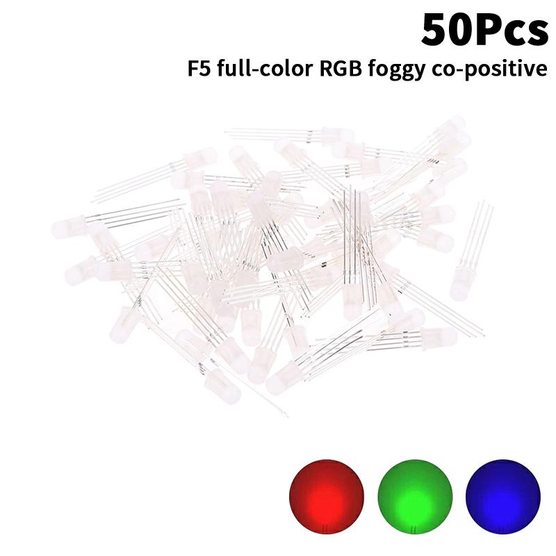 50Pcs 5Mm Full-Color Led Rgb Red/Green/Blue Common Cathode/Anode Four Feet Transparent Highlight Color Light 5Mm Diode Colorful