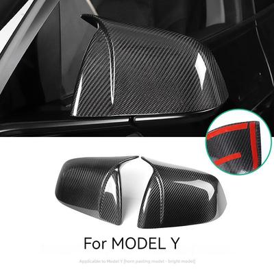 Side Door Rearview Mirror Cover Stickers Decorative Shell Styling Accessories Carbon Fiber For Tesla Model Y