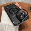 Electroplated PC lens film holder, suitable for iPhone18promax magnetic mobile phone case, Apple 17 transparent 16 anti-drop.
