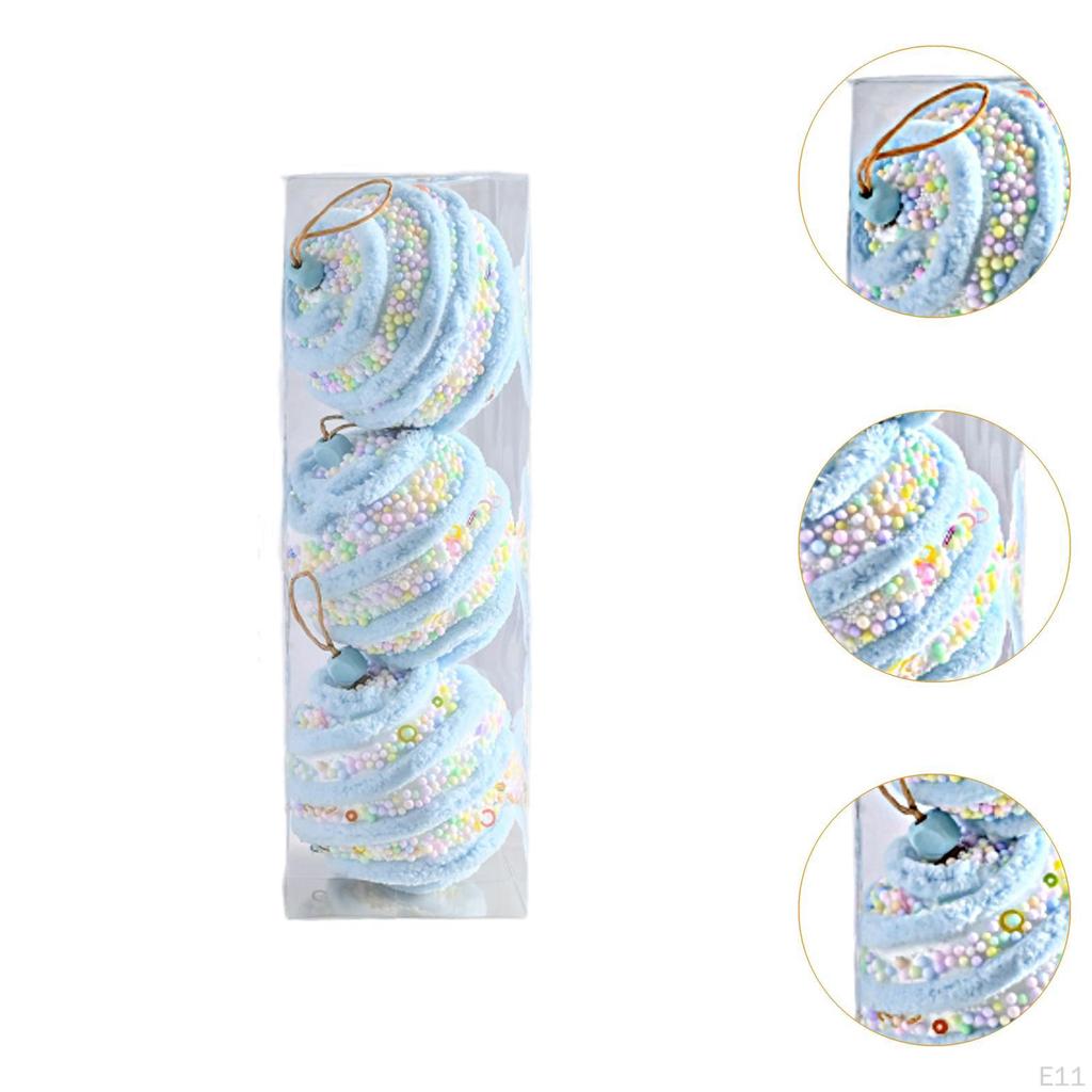 3 Pieces Christmas Ball Ornaments Decorations Pendants DIY Tree Hanging Balls for Festive