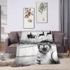 Cat Selfie with Santa Plush Blanket Girls Boys  Flannel Throw Blanket For Living Room Warm Custom Quality Bedspread Gift