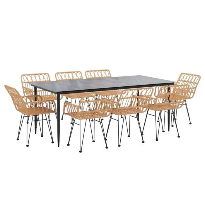 3157851 vidaXL Garden Dining Set 9 Pcs Wicker