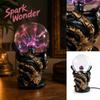 Sferă de plasmă de birou din rășină, sferă cu electricitate statică, lumină, ornament decorativ pentru casă