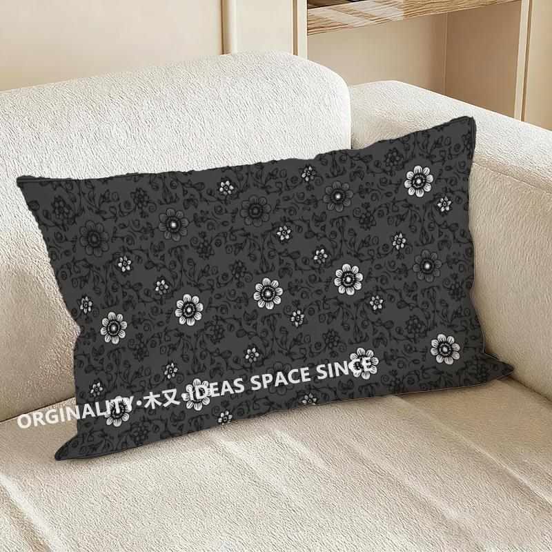 Elegant Floral Pattern Pillowcase Suitable For Sofa Bedroom Car Pillow Cover Cushion Rectangular Back Cushion