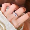 Blue Series Simple Fashion Exquisite Ring Light Luxury Fresh Classic Square Gem Rings for Women Suitable for Daily Jewelry Gifts