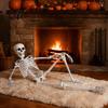 Lebensechte Skelett-Dekoration 3ft Lebensgroßes Halloween-Skelett Vollkörper Beweglich Kunststoff-Requisite Realistisches Party-Requisit Menschliche Knochen Modell für Garten Terrasse
