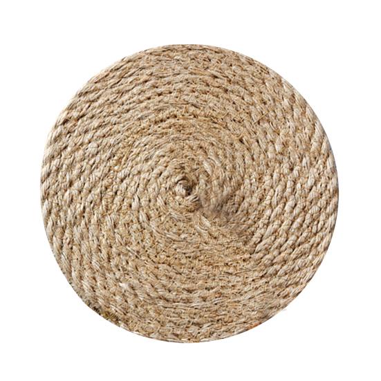 Handwoven Jute Placemat Heat-Resistant Table Mats for Kitchen Dining Round Coaster Thickened S светло-желтого