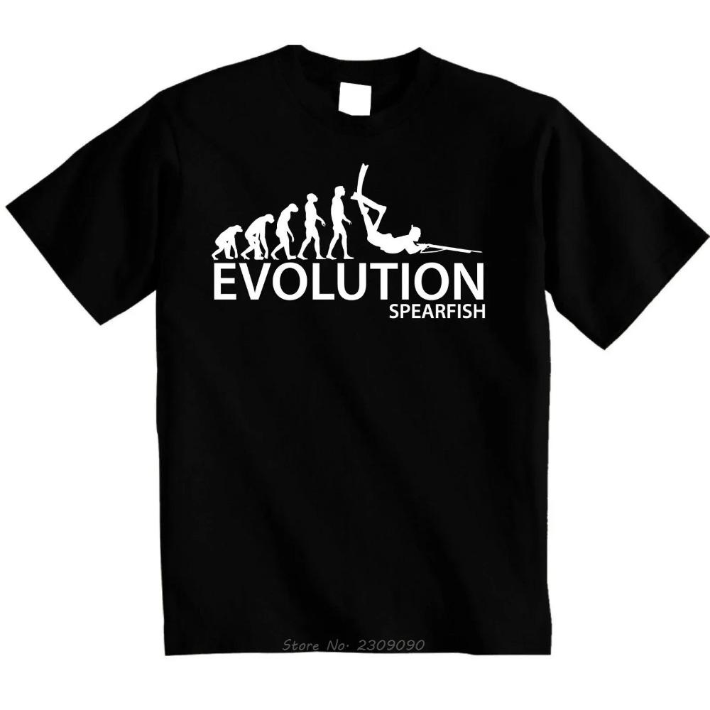 Fashion O-Neck Tshirt Homme Spearfishing T-Shirt | Evolution Of Scuba Diver Spearfishing Tshirt Men  T Shirt Tees Harajuku