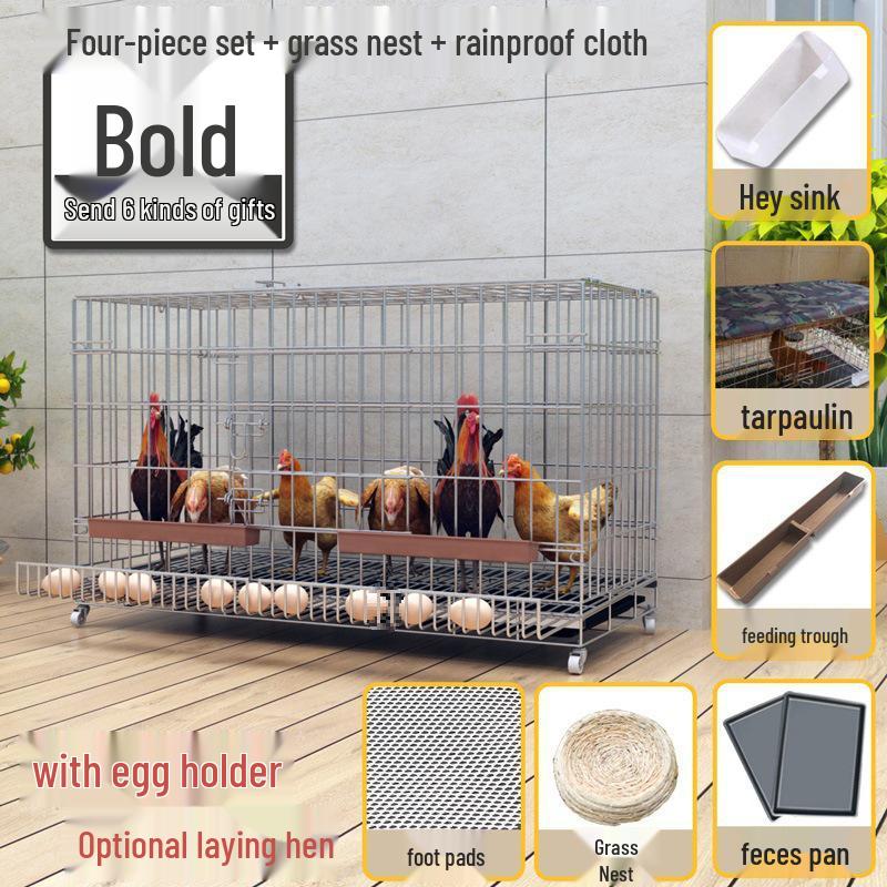 Large Automatic Folding Chicken Coop with Manure Cleaning, Wire Mesh, Suitable for Ducks and Geese