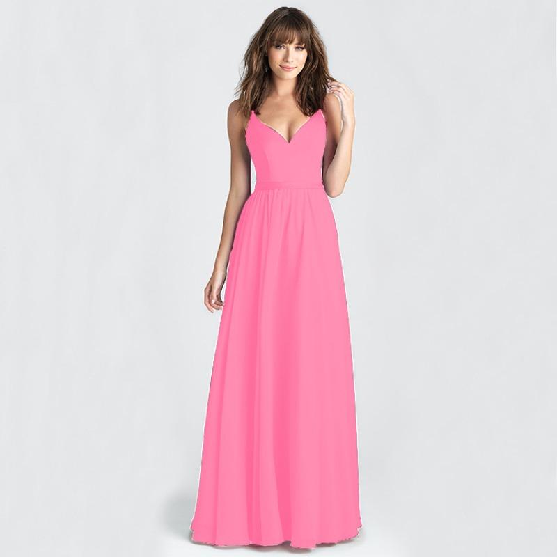 Wish summer explosive women s dress slim and thin long solid color suspender skirt S розовый