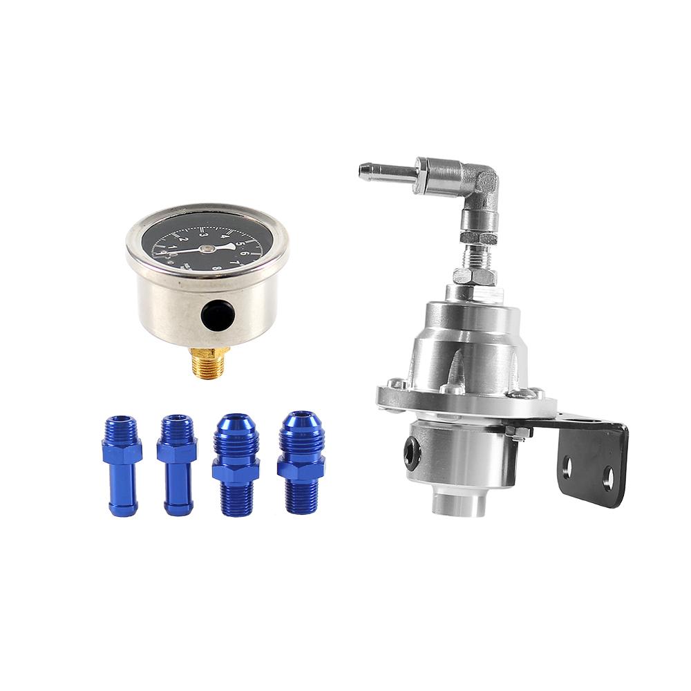 Adjustable Fuel Pressure Regulator with Gauge Kit Aluminum Vehicle Refitting Fuel Supercharger Regulating Valve car Pressure Regulators 5