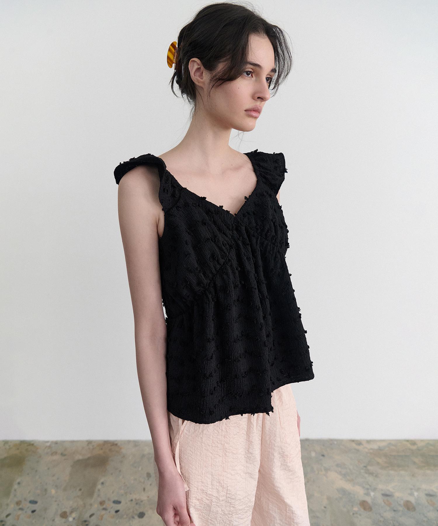 Annies Bell Shirring Blouse (Black) Black