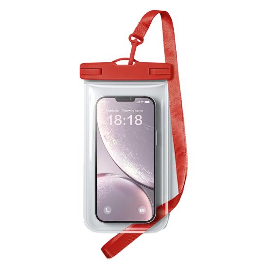

Waterproof Cell Phone Pouch Underwater Cell Phone Dry Bag Case Lanyard Beach Swimming Kayaking Boating Clear Phone Holder червоний