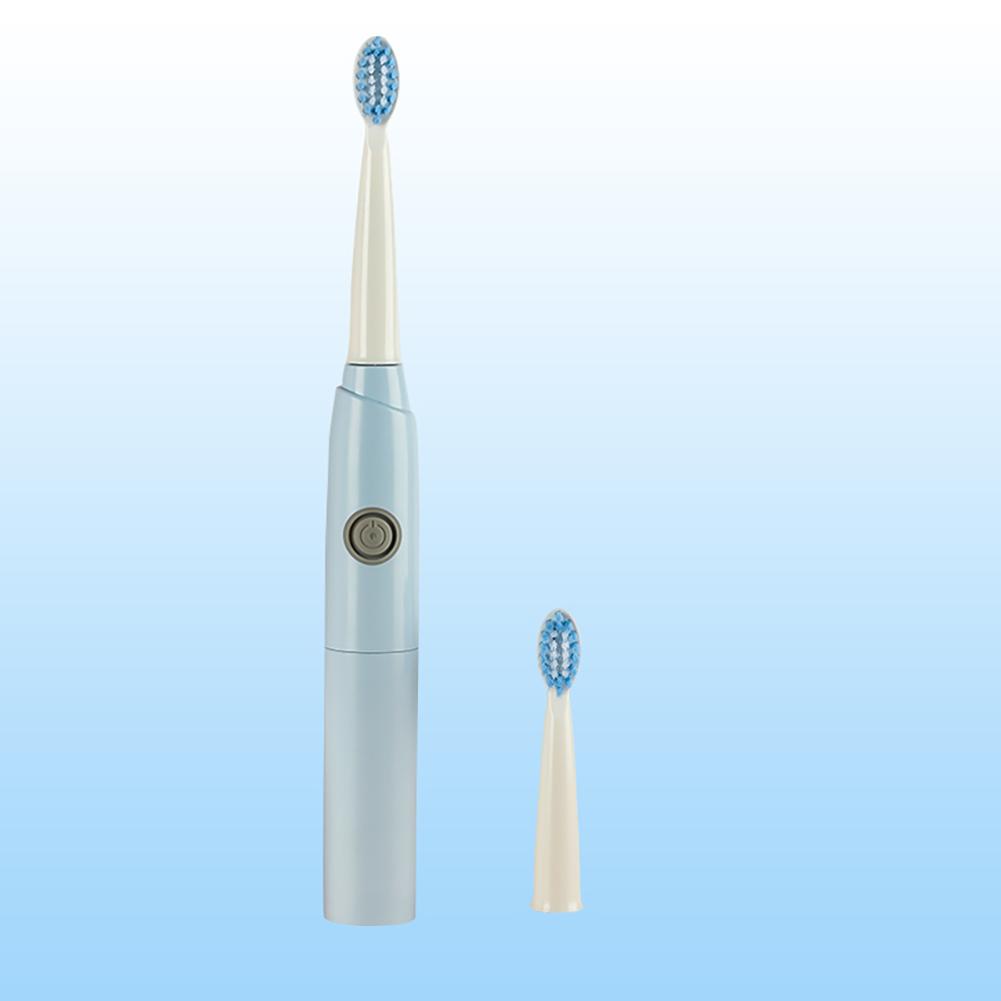 Smart Sonic Electric Toothbrush Low Noise Batteries with 2 Replaceable Brush Heads 2 Min Smart Timer Portable for Travel