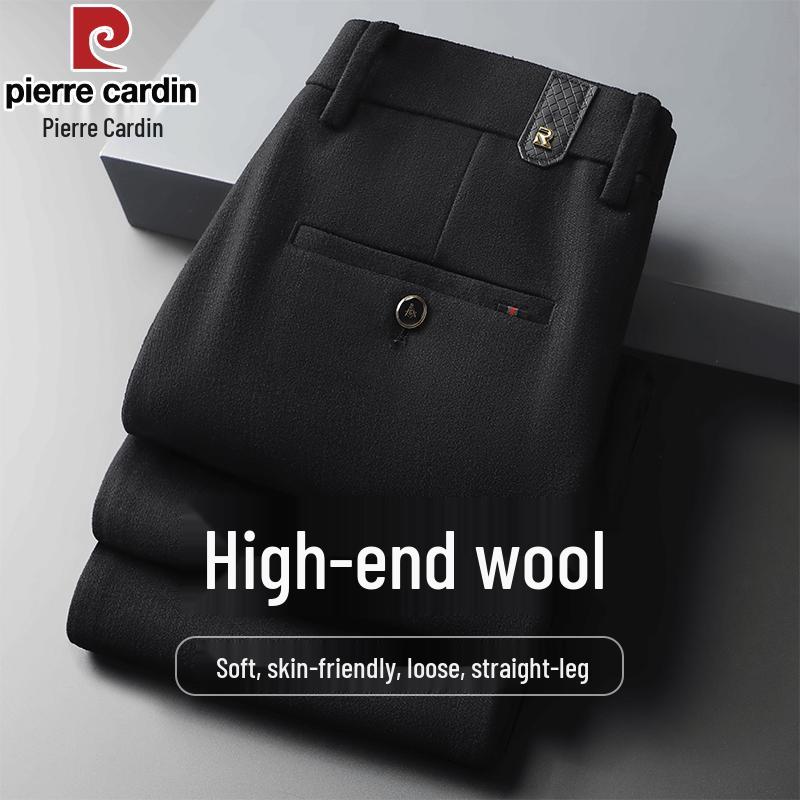 Pierre Cardin Men's Autumn/Winter Wool Blend Straight-Leg Trousers