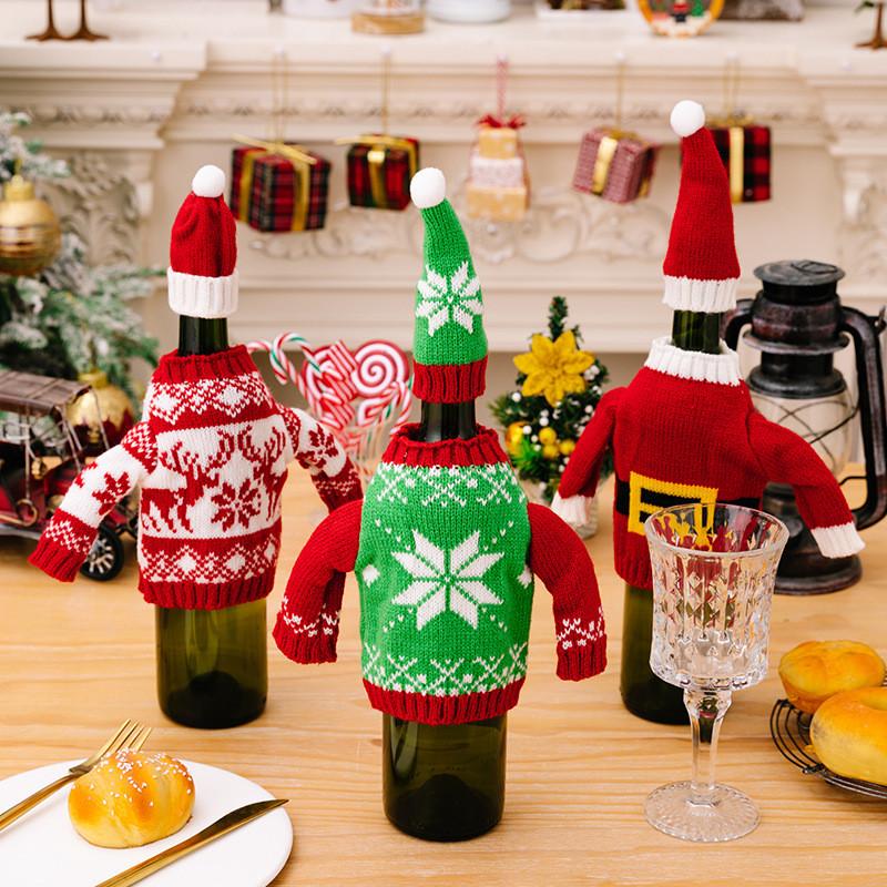 Charming Knitted Wine Bottle Sweater Outfit For Holiday Decor With Elegant Designs