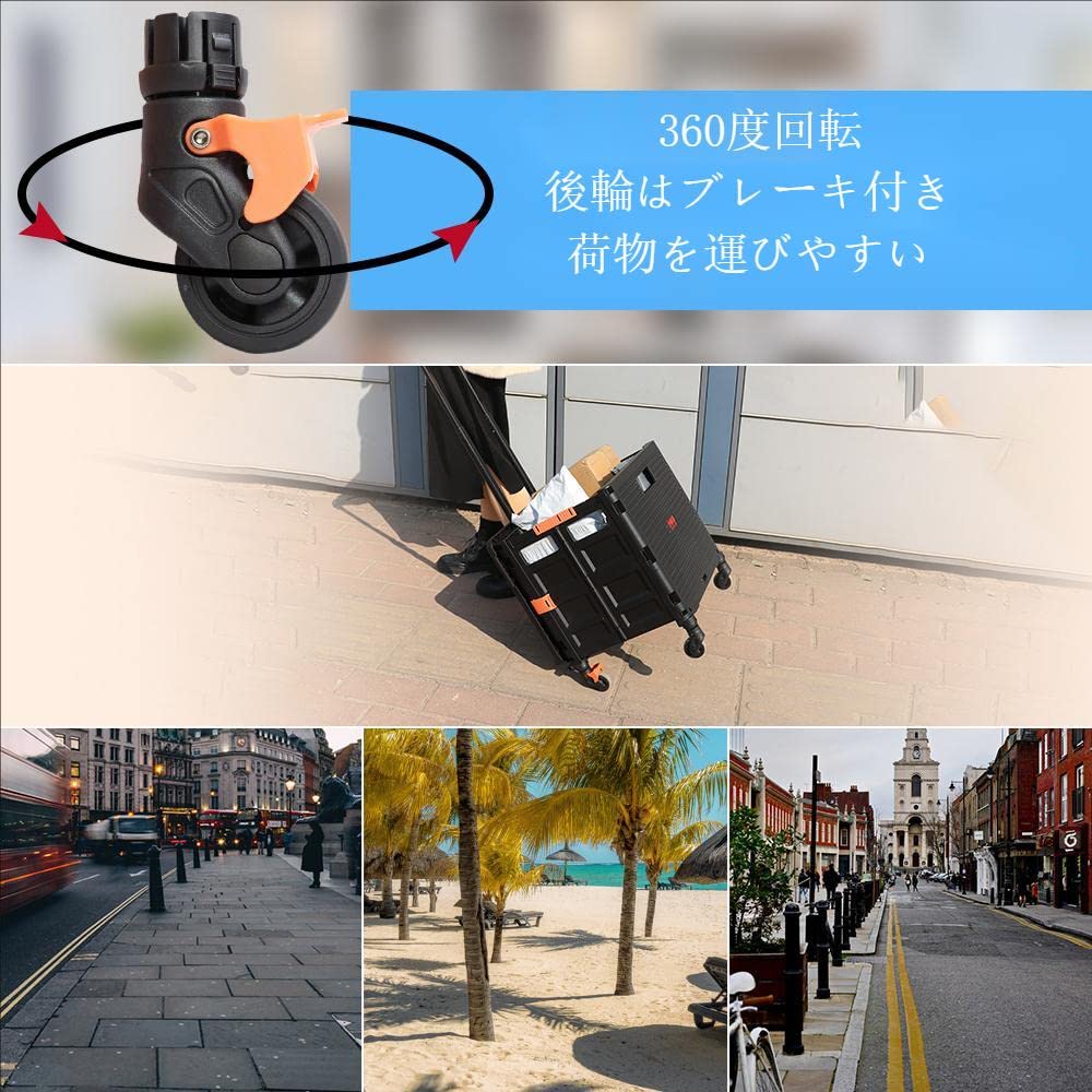 MAMBASNAKE Carry Foldable Shopping Container Carry Shopping Load Capacity Lightweight 4 Wheels 360 Degree Silent 3 Levels Includes Comes with Camping