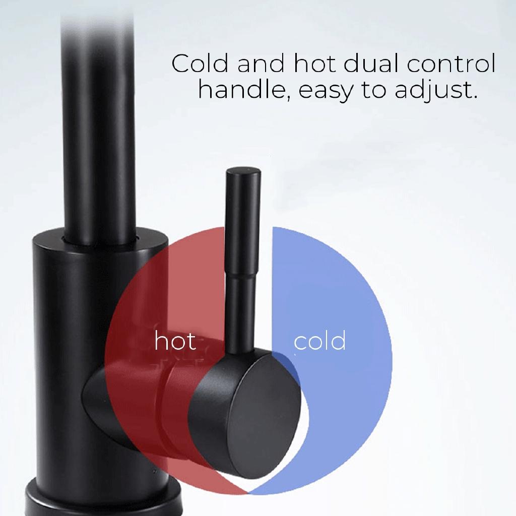 

Кухонные смесители Черненый Однорычажный Выдвижной Кухонный Смеситель Одно отверстие Вращение на 360 градусов Смеситель холодной и горячей воды Faucet