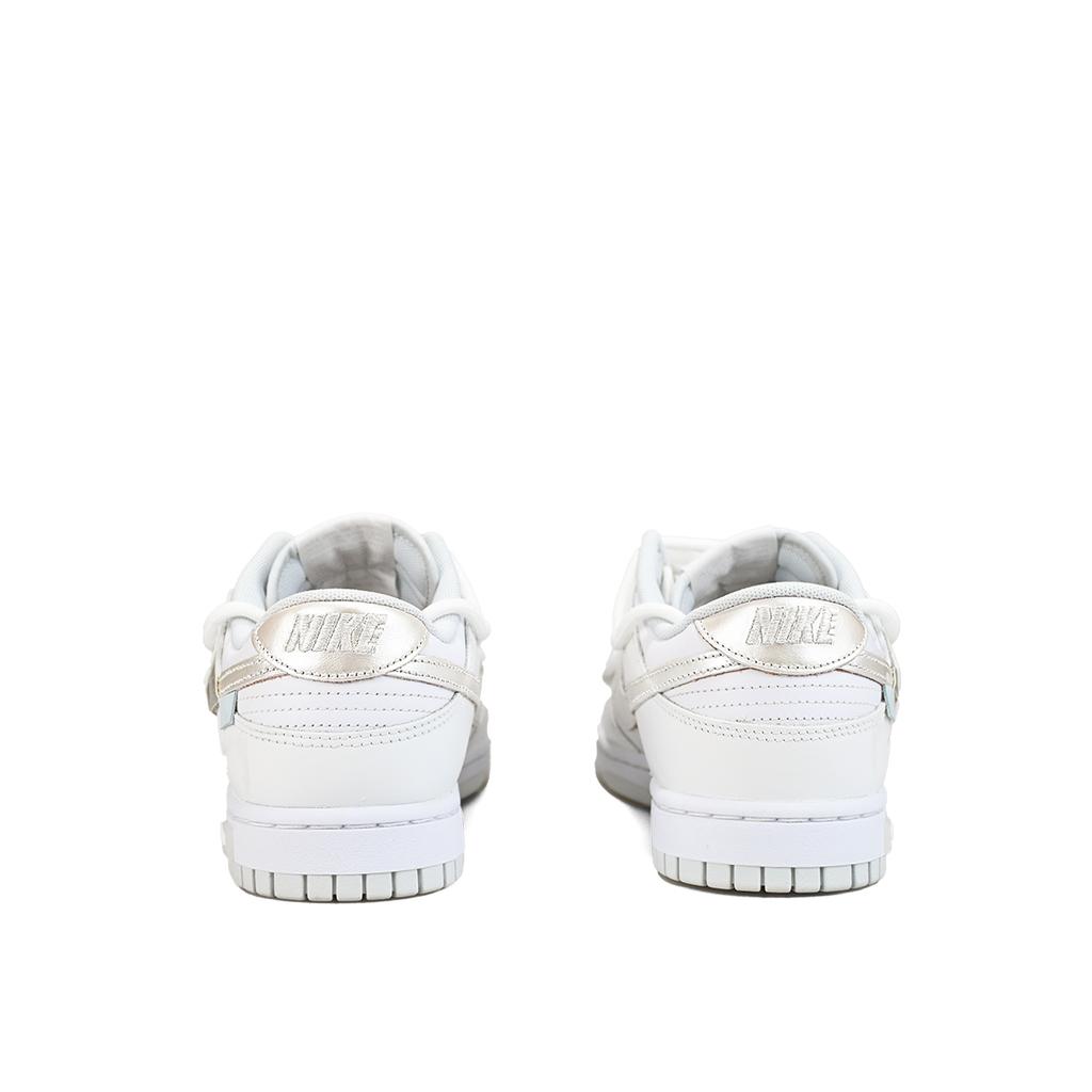 Nike Dunk LOW RETRO Leather Cushioning, Wear Resistant Low Top Skateboard Shoes Unisex White Silver HF0730-160(Team120-2)