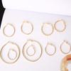 European and American Fashion Exaggerated Simple Large & Small Circle 5-Piece Earring Set
